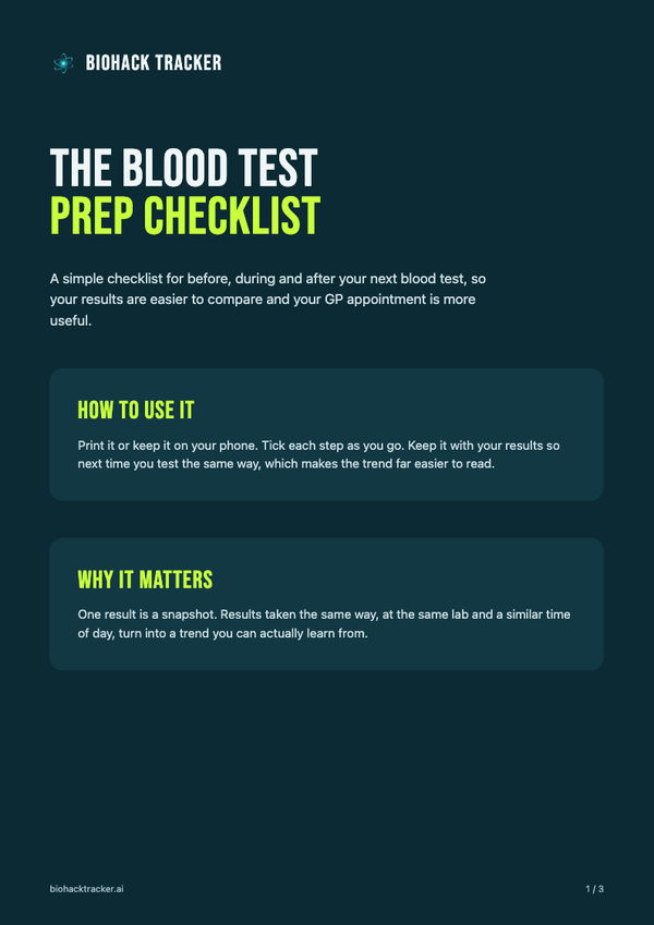 Cover of the blood test prep checklist