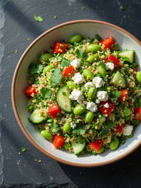 Edamame & quinoa salad