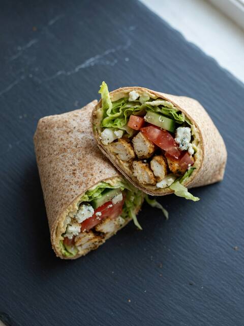 Hummus chicken wrap