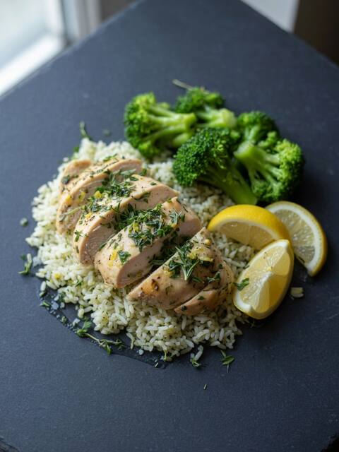 Lemon herb chicken & rice