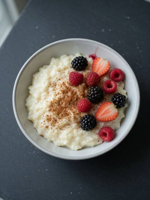 Vanilla protein rice pudding