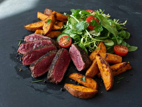 Kangaroo steak & salad