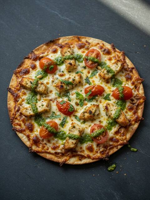 Chicken & pesto pizza