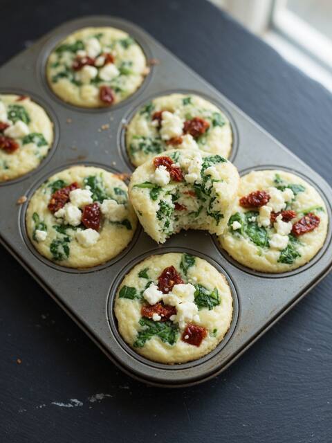 Egg white bites (spinach feta)