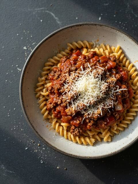 Chickpea pasta bolognese