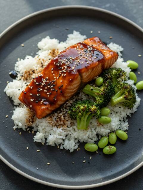 Teriyaki salmon rice