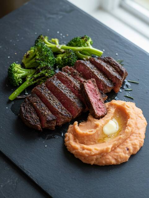 Steak & sweet potato mash