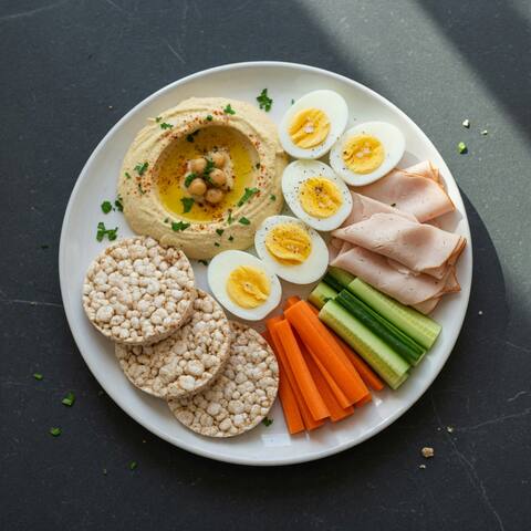 Protein hummus plate