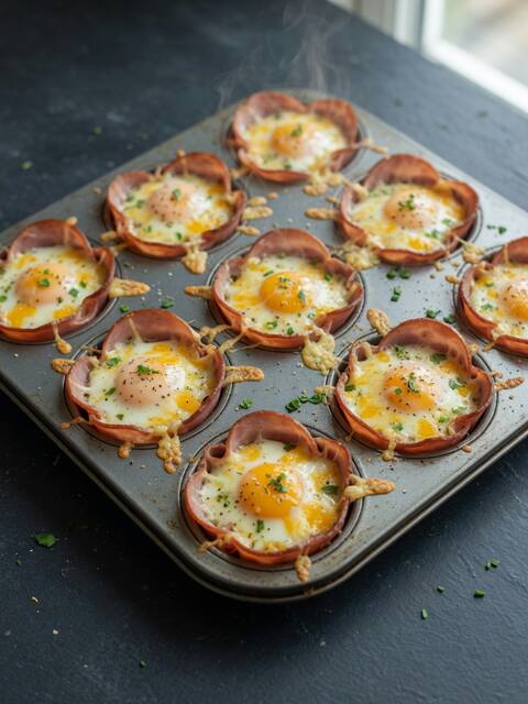 Egg & ham breakfast cups