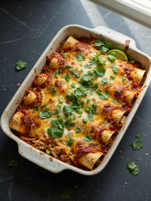 Chicken & black bean enchiladas