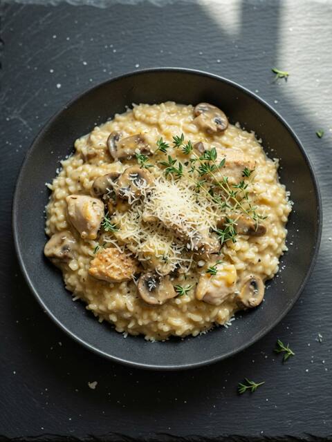 Chicken & mushroom risotto (lighter)