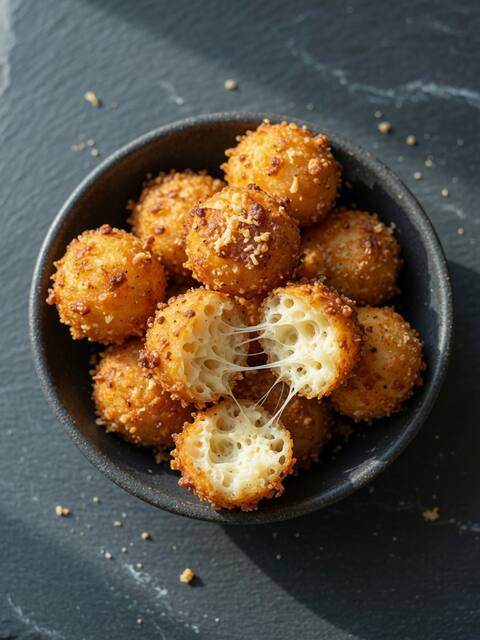 Crispy parmesan protein bites